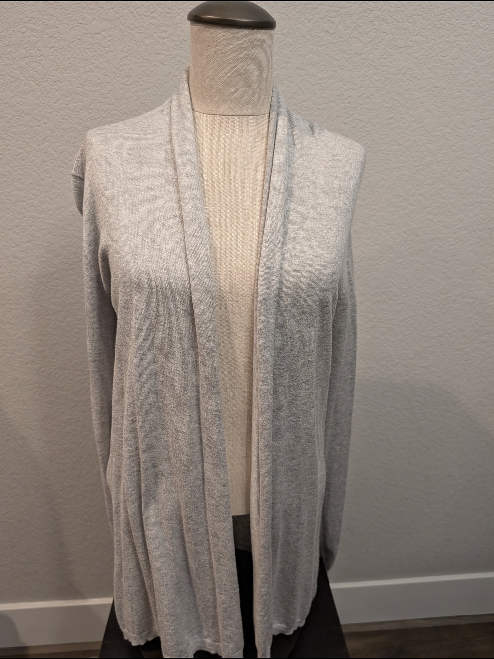Express Sz M Light Gray Open-Front Draped Lightweight Spring Cardigan